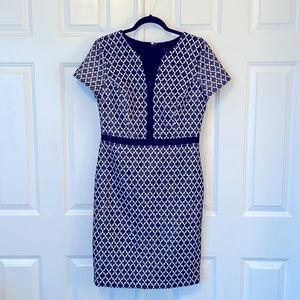 Ann Taylor Navy patterned dress